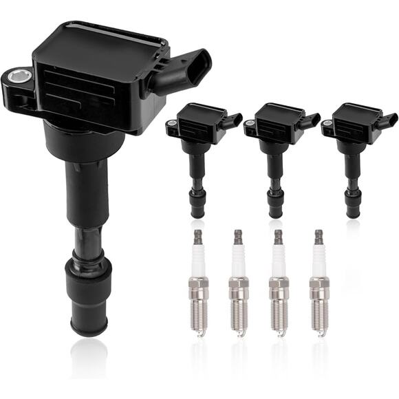 UF816 Set of 4 Ignition Coil Packs & Spark Plugs Compatible with 2016-2021 Hyund - Picture 1 of 6